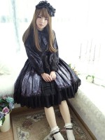 Dark Vintage Nightmare Charm Fake Collar One-piece Lolita OP