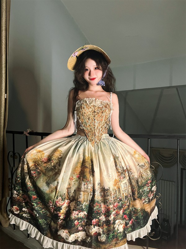 Angelic Kingdom Original printed skirt Rose Castle Angelic Kingdom Original printed skirt Rose Castle