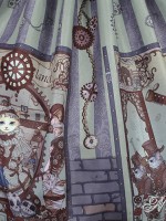 Steampunk Cat Vintage Print  Double Breasted Lolita Jumperskirt