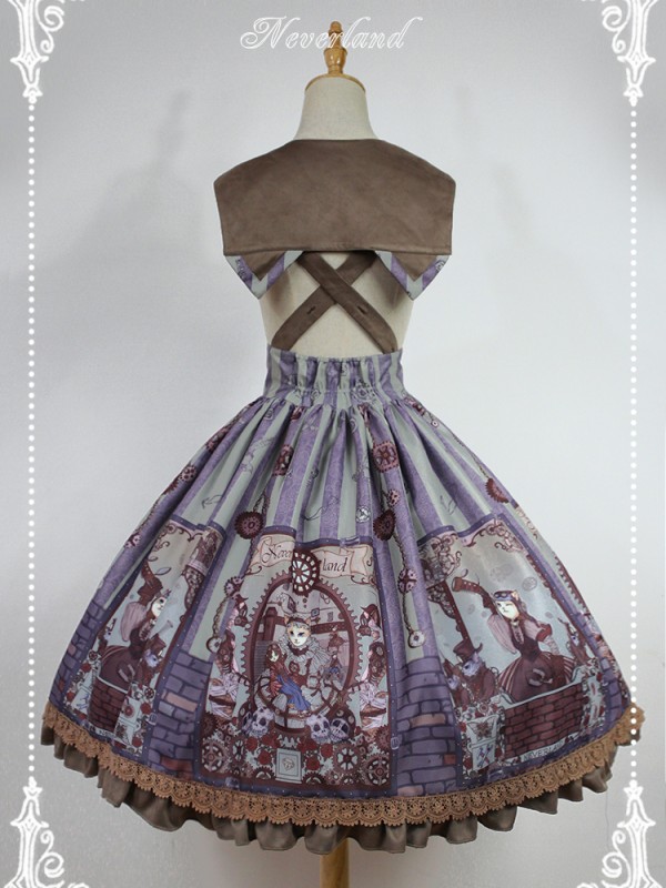 Steampunk Print Cat Skirt Lolita Jumperskirt