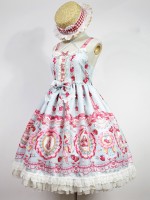 Cute and sweet Strawberry Rabbit Halter Jumperskirt