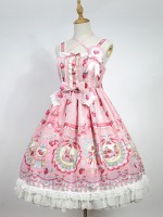 Cute and sweet Strawberry Rabbit Halter Jumperskirt