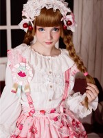  Strawberry Rabbit Suspender Skirt