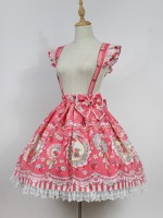  Strawberry Rabbit Suspender Skirt