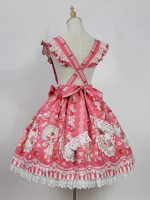  Strawberry Rabbit Suspender Skirt