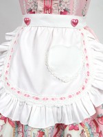 Pink Sweet Strawberry Rabbit Apron Lolita Jumperskirt