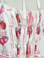 Sweet Strawberry Rabbit Print Short Sleeve Lolita One-piece OP