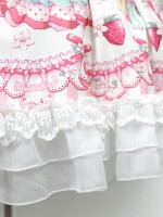 Sweet Strawberry Rabbit Print Short Sleeve Lolita One-piece OP