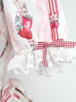 Sweet Strawberry Rabbit Print Short Sleeve Lolita One-piece OP