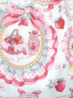 Sweet Strawberry Rabbit Print Short Sleeve Lolita One-piece OP