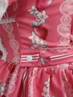 Sweet Strawberry Rabbit Print Short Sleeve Lolita One-piece OP