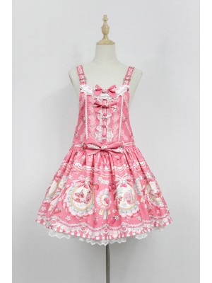 Strawberry Rabbit Shoulder Strap Jumperskirt