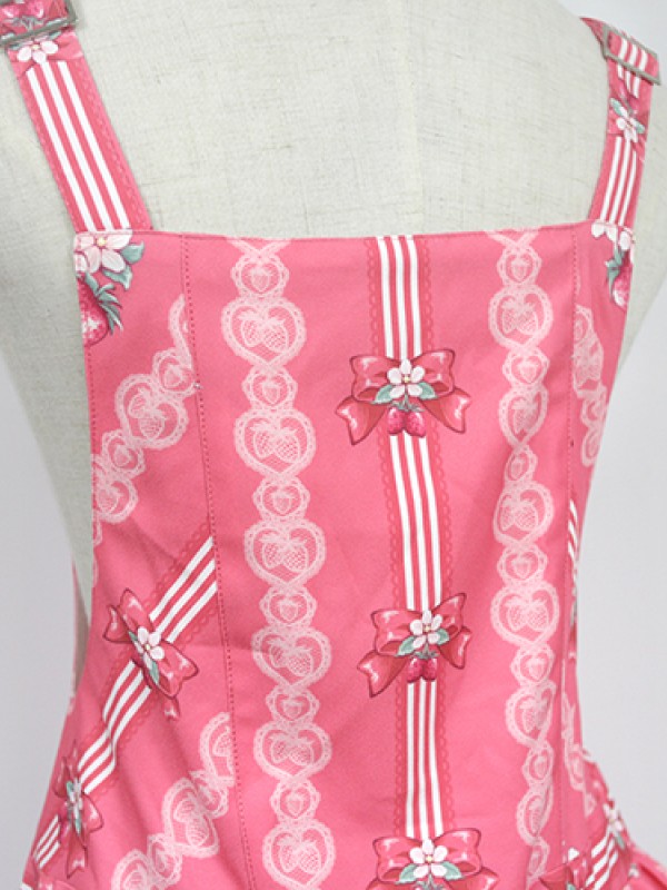 Strawberry Rabbit Shoulder Strap Jumperskirt