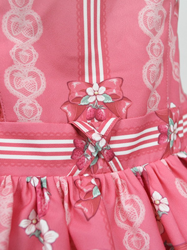 Strawberry Rabbit Shoulder Strap Jumperskirt