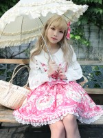 Strawberry Rabbit Shoulder Strap Jumperskirt